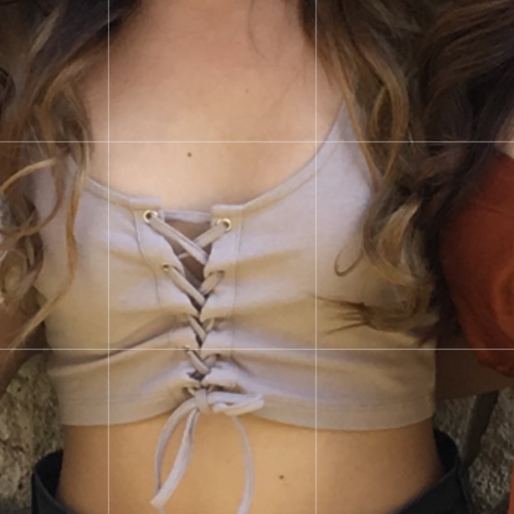 Charlotte russe Blush lace up crop top